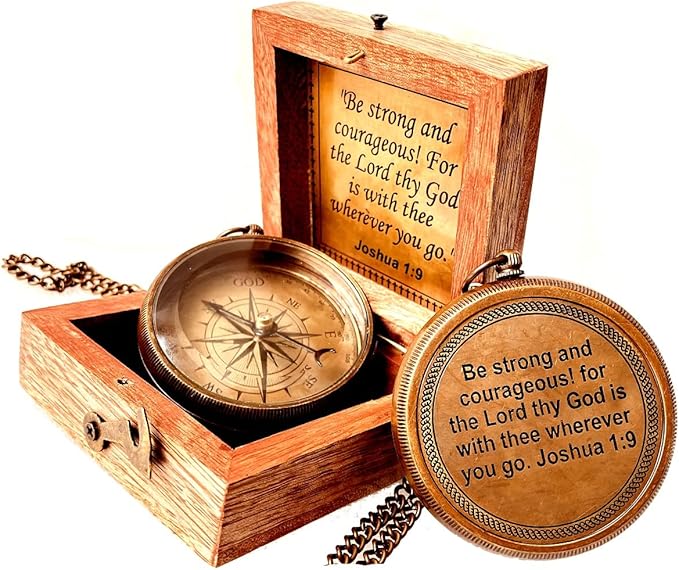 Inspirational Gift Compass - God My Lord Guide Me - Uplifting Baptism Gift, Graduation Gift, Birthday, Confirmation Gift for Men Women Boys Girls Teenage Kids