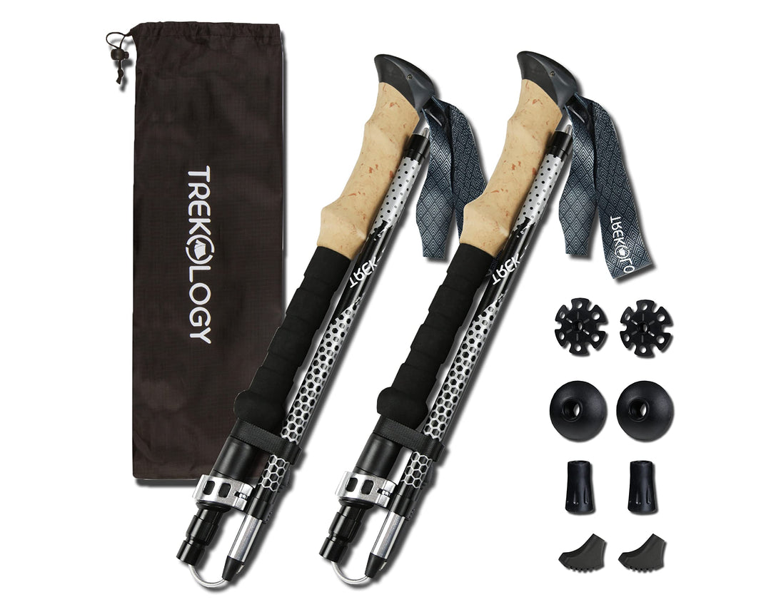 TREKOLOGY TREK-Z Collapsible Hiking & Trekking Poles - Balance Support for Seniors, Women, and Men, 2pc Per Set