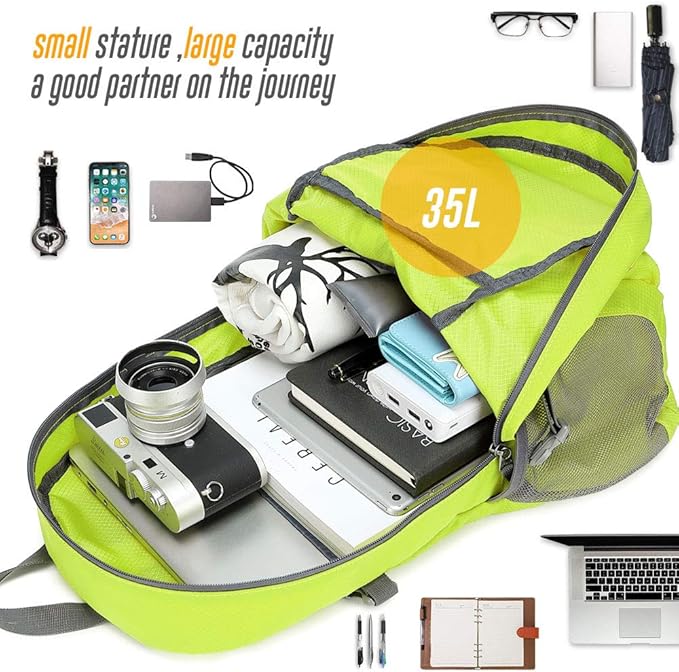 35L Lightweight Packable Backpack Waterproof Durable Hiking Travel Backpack Daypack