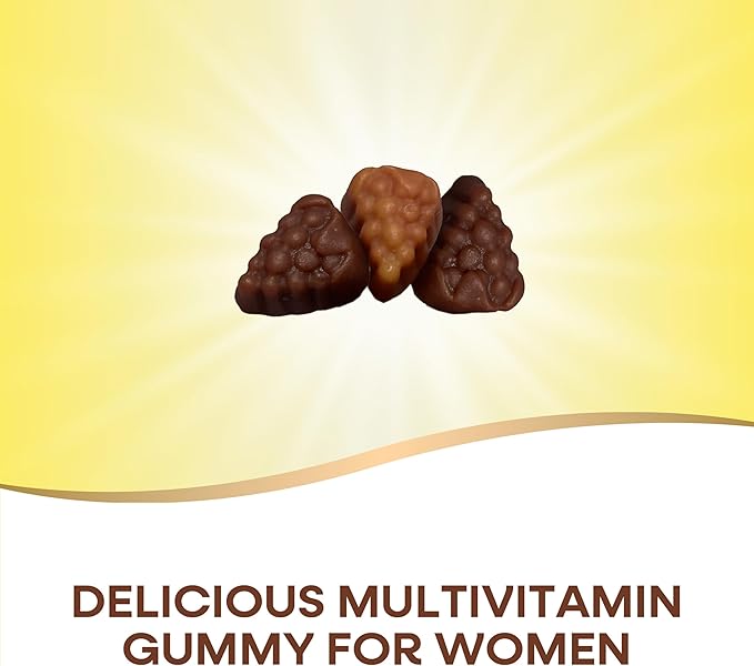 Nature’s Way Alive! Premium Women’s Gummy Multivitamin, Supports Energy Metabolism, Muscle Function*, B-Vitamins, Grape, Cherry, & Blueberry-Acai Flavored, 75 Gummies (Packaging May Vary)