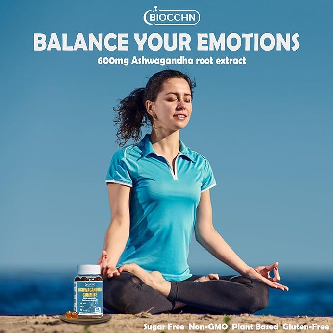 Ashwagandha Vitamin D3 Gummies, Vitamin D3 1000IU＆ Ashwagandha Supplements Gummies for Women Men(Non-GMO & Gluten Free,Sugar Free)