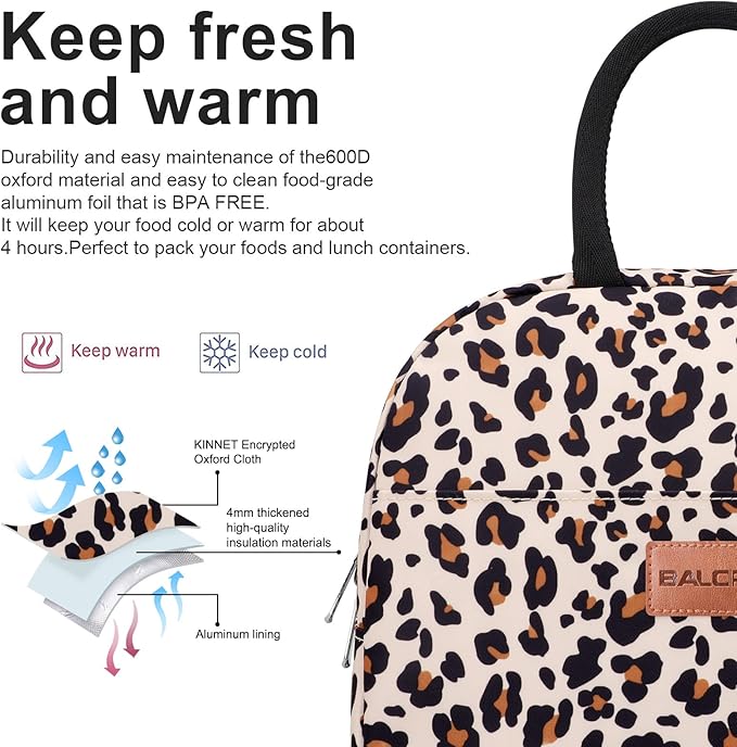 BALORAY Lunch Bag for Women Men Insulated Lunch Box for Adult Reusable Lunch Tote Bag for Work, Picnic or Travel