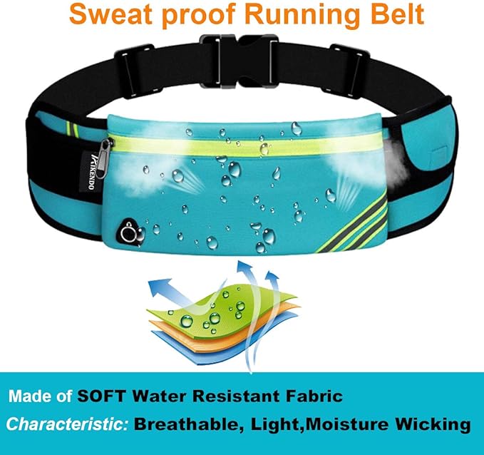 Running Belt Waist Pack Bag,Workout Gear,Gym Fitness Fanny Pack for Phone,Cell Phone Holder for Running,Jogging Pocket Belt for Women & Men,Running Accessories(Blue)