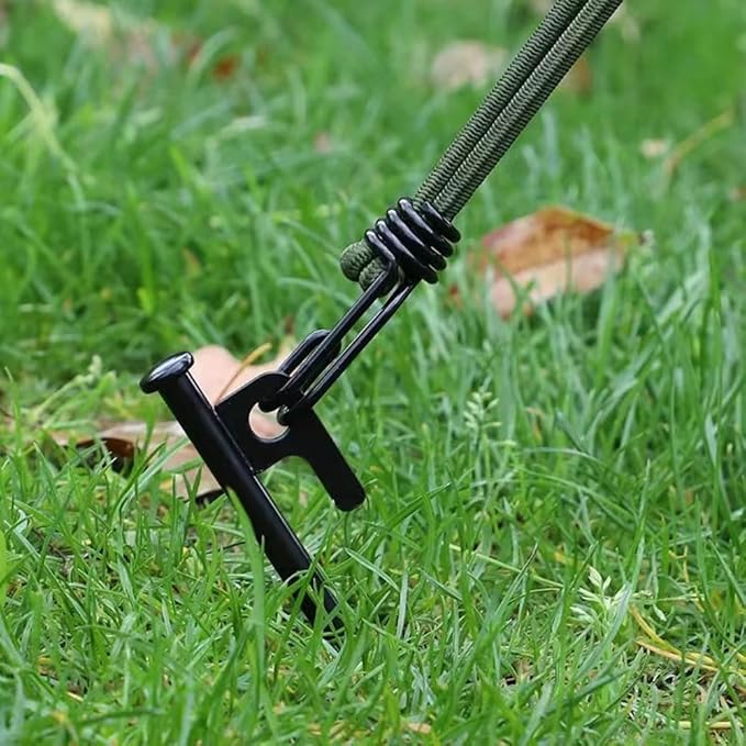 8 Pack 8 Inch Tent Stakes Heavy Duty Camping Stake Forged Steel Tent Pegs Steel Tent Spikes for Camping, Yard Decoration, Snowfield, Picnic Unbreakable and Inflexible (8 PCS 8 Inches Black)