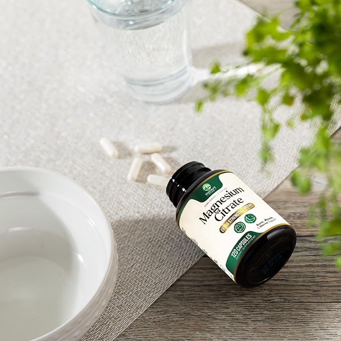 Magnesium Citrate Extra Strength 1000 mg - High Absorption Magnesium Supplement for Muscle, Bone, Nerve & Heart Health Support, Magnesio Vitamin Pills, Non-GMO, Nature's Premium Formula - 120 Capsules