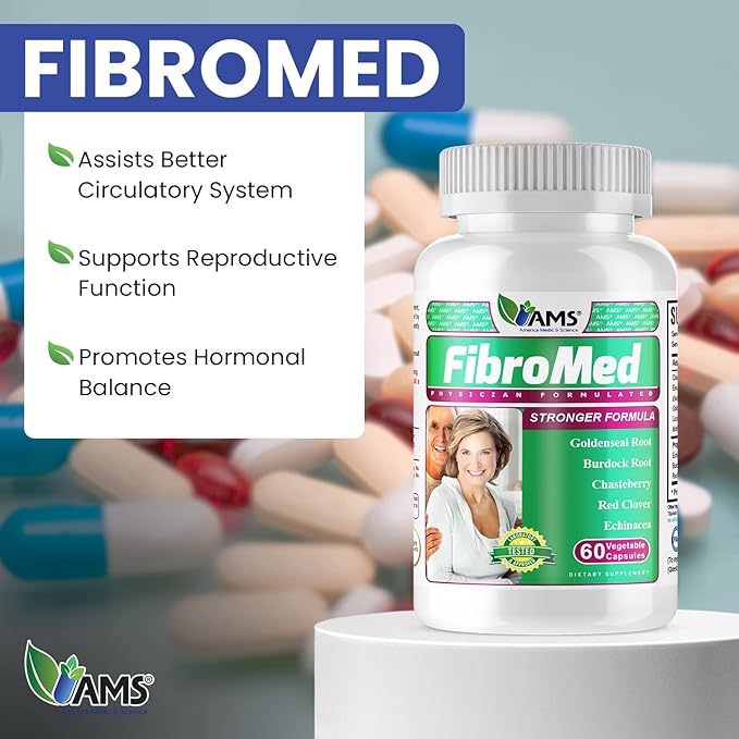 America Medic & Science FibroMed (60 Capsules) | Hormonal Balance Supplement for Women | with Chasteberry, Red Clover, Echinacea, and Other Natural Herbs | Supports Reproductive Health