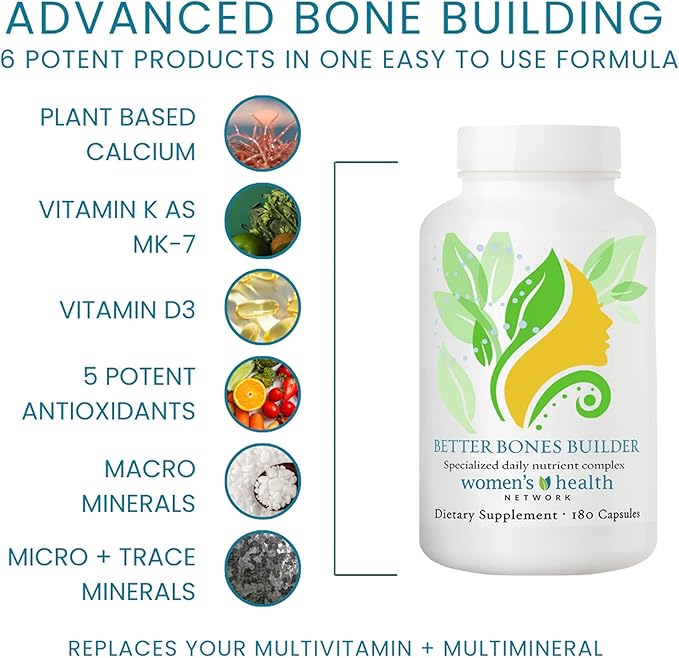 Better Bones Builder - Intensive 32-Ingredient Formula for Women - Build Strong Bones for Life - 30 Day Supply