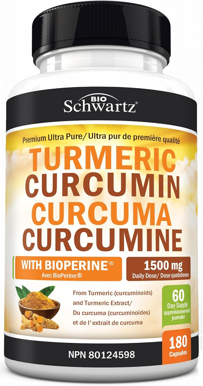 Turmeric Curcumin with Black Pepper Extract 1500mg - High Absorption Ultra Potent Turmeric Supplement with 95% Curcuminoids and BioPerine - Non GMO Tumeric Capsules for Joint Support - 180 Capsules