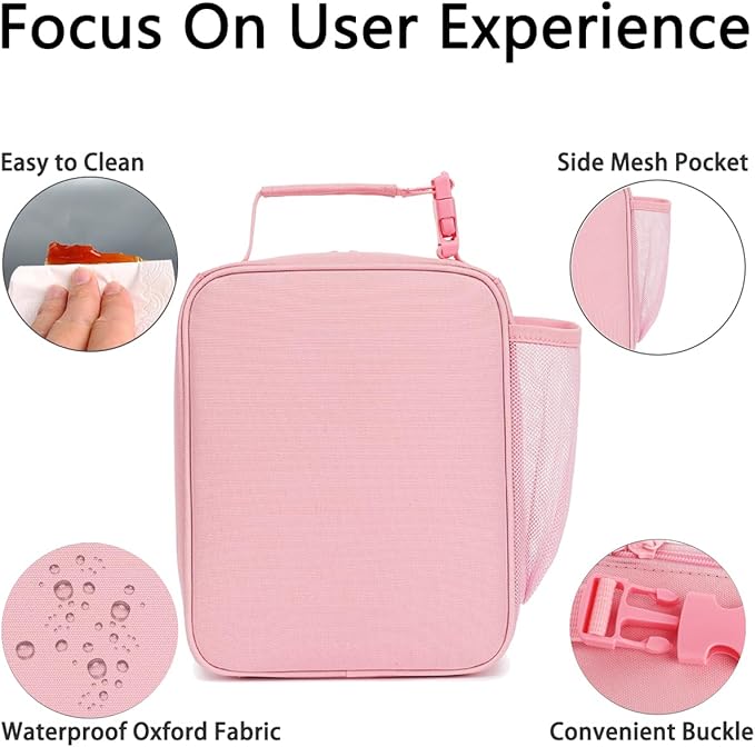 Lunch Box for Kids Boys Girls Men Women, Insulated Small Soft Cooler Lunch Bag Kit for School Work Picnic Travel - Reusable Portable lunchbox,Rainbow Heart