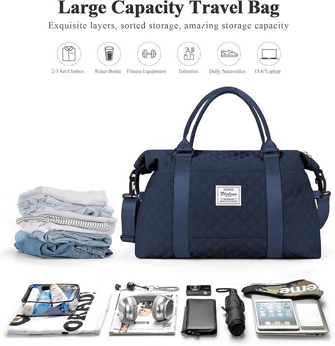 Travel Duffel Bag,Sports Tote Gym Bag,Shoulder Weekender Overnight Bag for Women