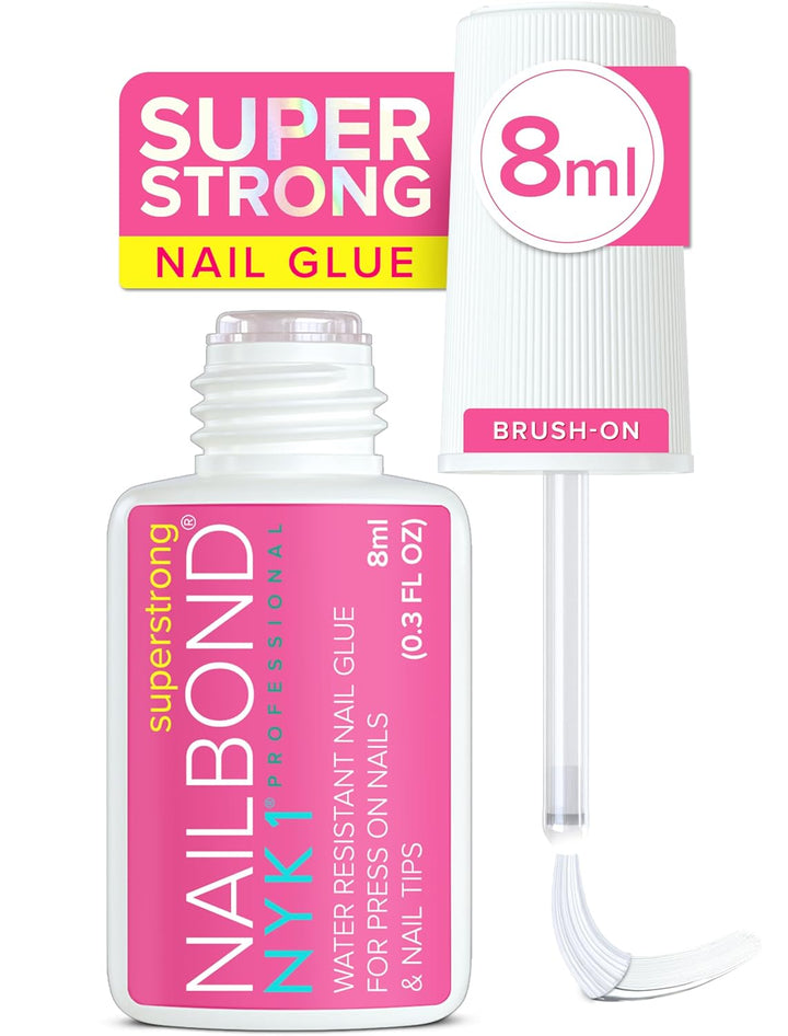 Super Strong Nail Glue | 8ml Brush-On for Press-On & Acrylic Nails – Long-Lasting