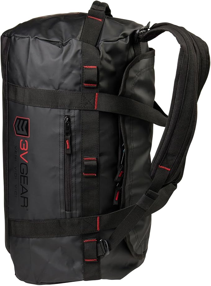3VGEAR Smuggler Adventure Duffel Bag, 45L - Duffel Bag for Travel, Gym and Sports, Backpack, Handle Carry, Large D-Shaped Opening, Removable Straps - 45 Liters