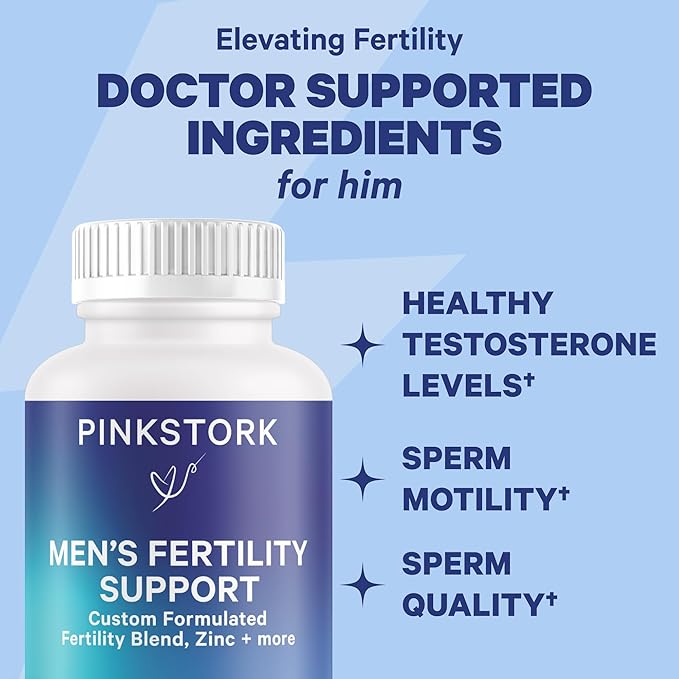 Pink Stork His and Hers Fertility Bundle: Fertility Supplements for Women, Fertility Supplements for Men, Fertility Prenatal Vitamin, Vitex, Inositol, Folate, Vitamin B6, 60 Capsules