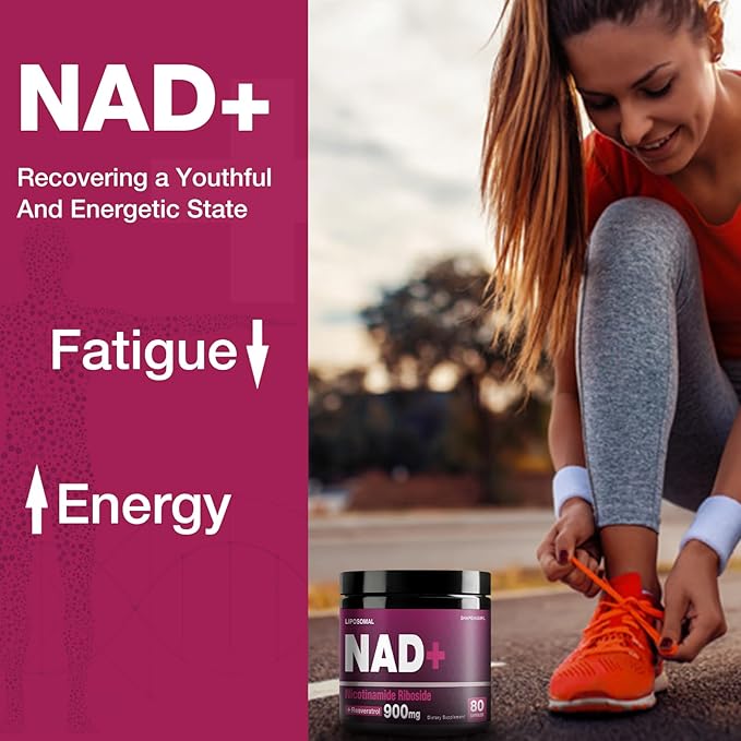 NAD Supplement - NAD Nicotinamide Riboside Resveratrol 900mg, Liposomal NAD Plus for Men and Women, Support Anti-Aging and Cellular Repair, 80 Capsules