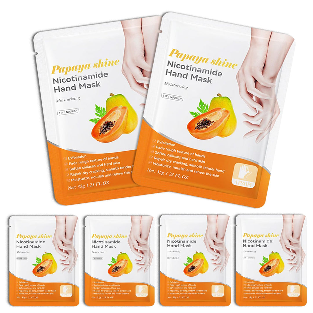 DWDiWen Hand Masks, 6 Pairs Hydrating Exfoliating Hand Peeling Mask, Smooth Hand Masks Moisturizing Gloves Overnight for Dry, Rough, Cracked Hands, Hand Skin Moisturizer Glove for Women Men（M