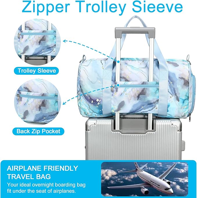 Sport Gym Duffle Travel Bag for Men Women Duffel with Shoe Compartment, Wet Pocket