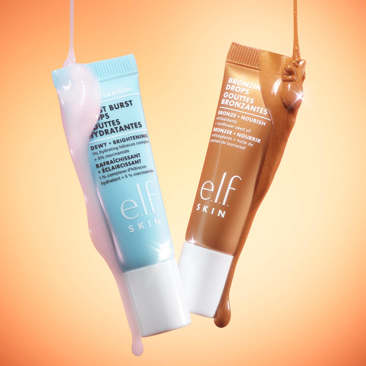 e.l.f. SKIN Hottest Duo: Holy Hydration Thirst Burst & Bronzing Drops Skincare Set, Vegan & Cruelty-Free