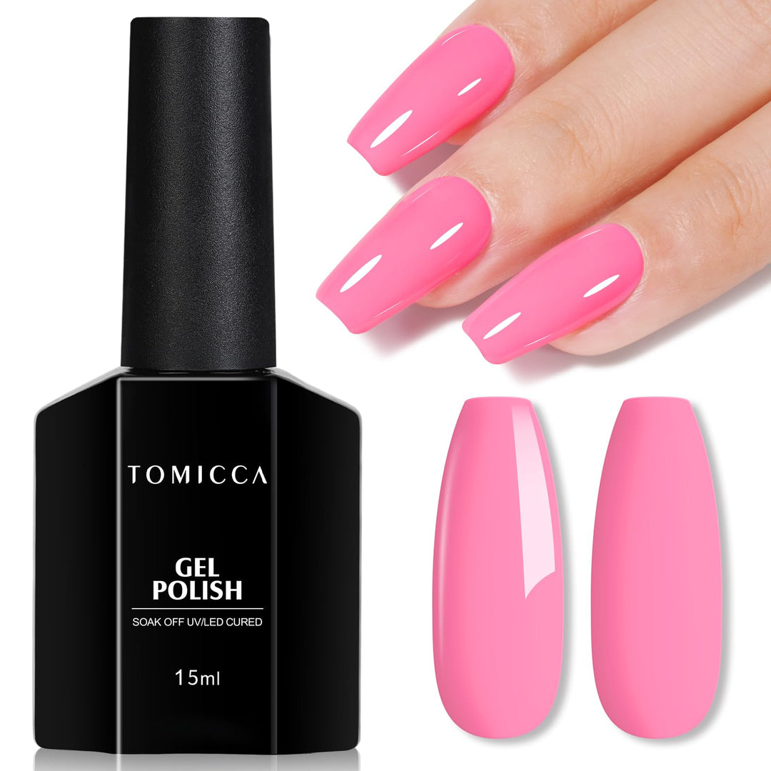 TOMICCA Bright & Pastel Pink Gel Nail Polish, Long Lasting UV Gel, Spring Summer Colors
