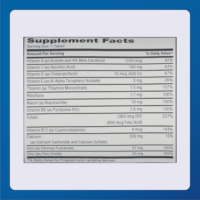 Major Prenatal Tablets for Pregnant and Lactating Women - Dietary Supplement - 100 Tablets