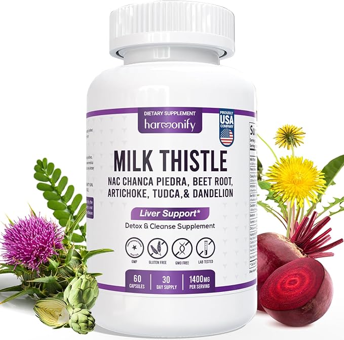 Milk Thistle Berberine Turmeric with Chanca Piedra, Detox & Cleanse & Repair Supplement, NAC, Beet Root, Artichoke, Dandelion Root, TUDCA Choline and Ginger, 30 Days Supply