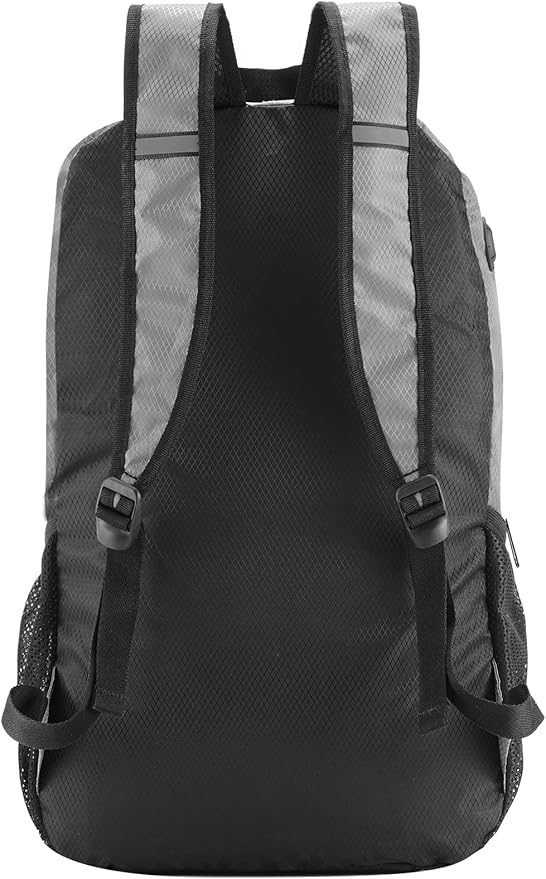 25L Lightweight Packable Backpack Handy Water Resistant Foldable Bag for Travel Camping Outdoor (Gray)
