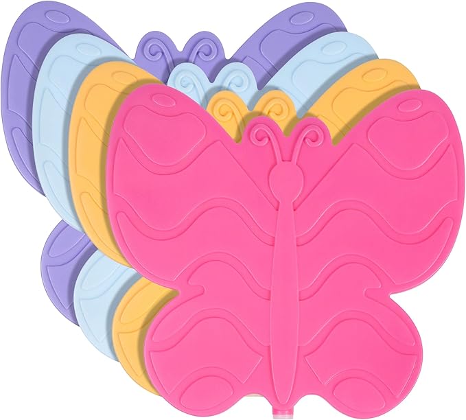 Wildkin Kids Ice Packs (4 Packs) for Boys & Girls, Perfect for Daycare & Preschool Slim & Reusable Ice Packs, Keep Lunches Fresh & Cool for School & Travel, Portable Ice Packs for Kids (Butterfly)