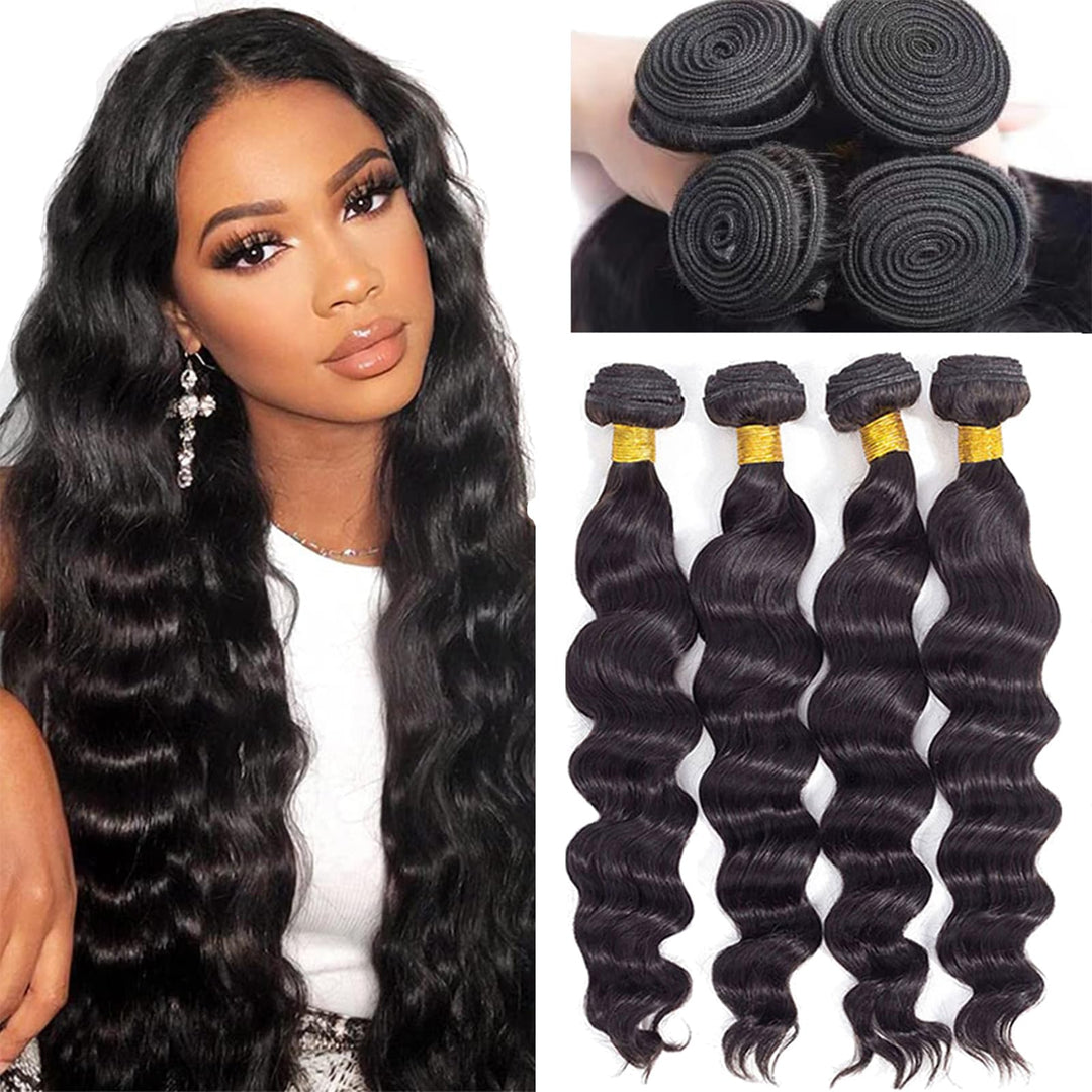 12A Loose Wave Bundles Human Hair 16'' 18'' 20'' 22'' 400G 100% Unprocessed Brazilian Virgin Hair Loose Deep Wave Human Hair Wea