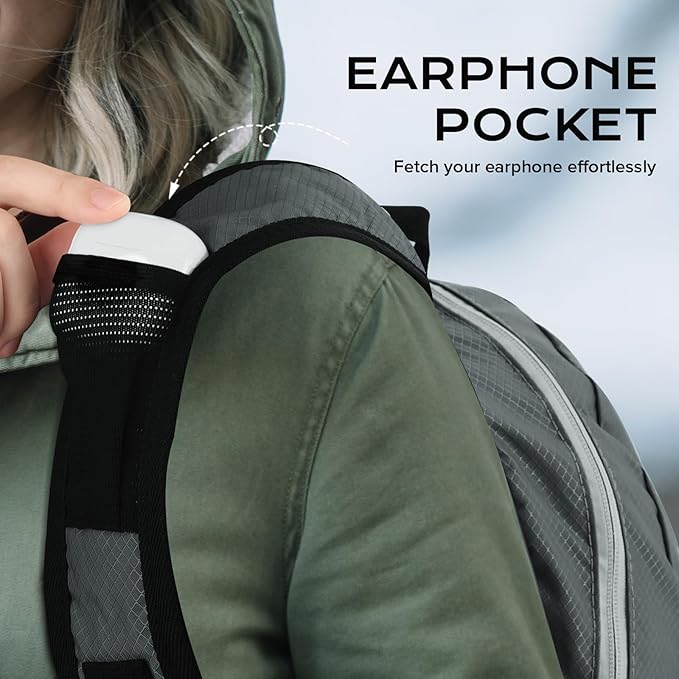 15L Water-resistant Hiking Daypack, Small Backpack Travel Outdoor, Lightweight Day Pack with Tool Loops