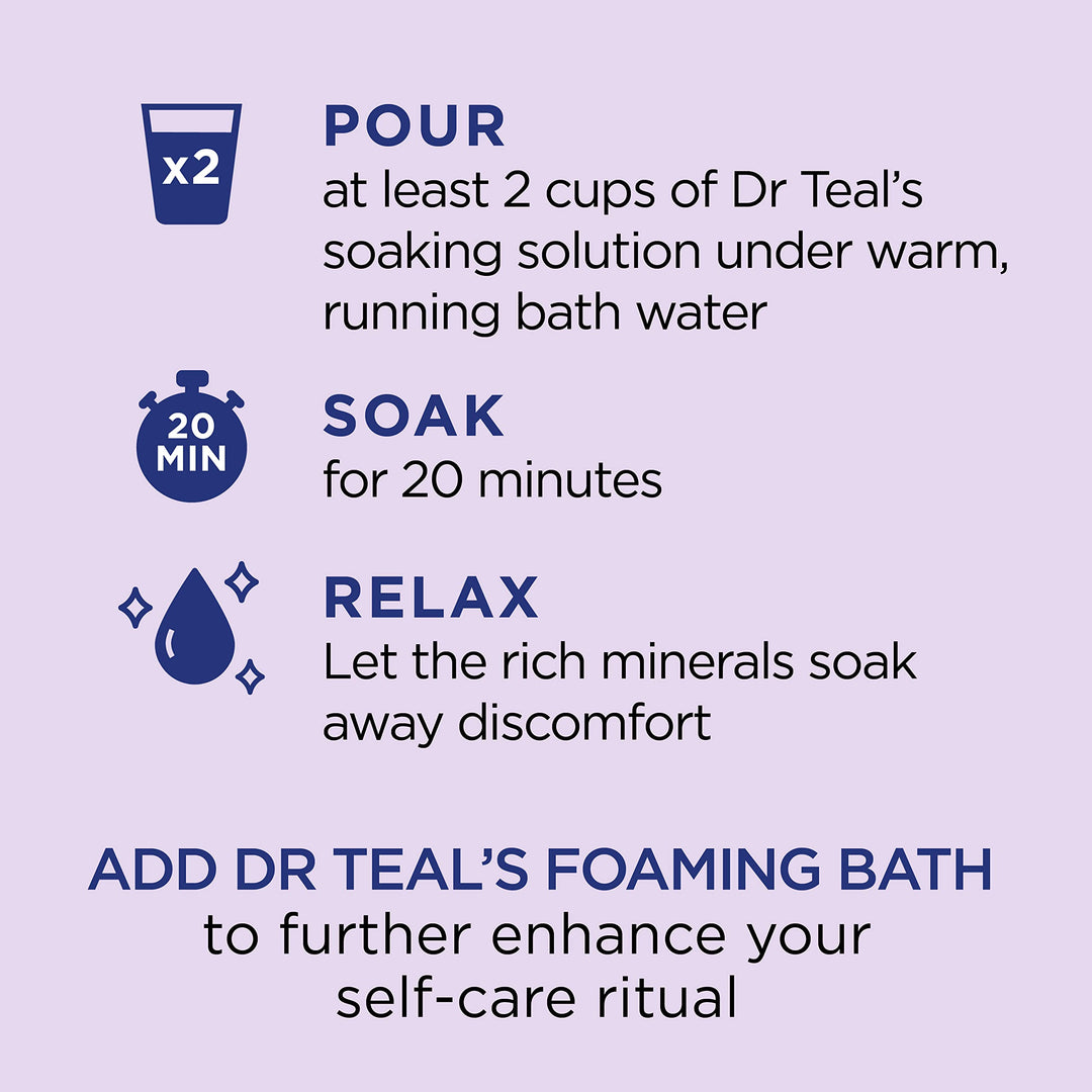 Dr Teal's Epsom Salt Magnesium Soak, Soothe & Sleep with Lavender, 3 lbs