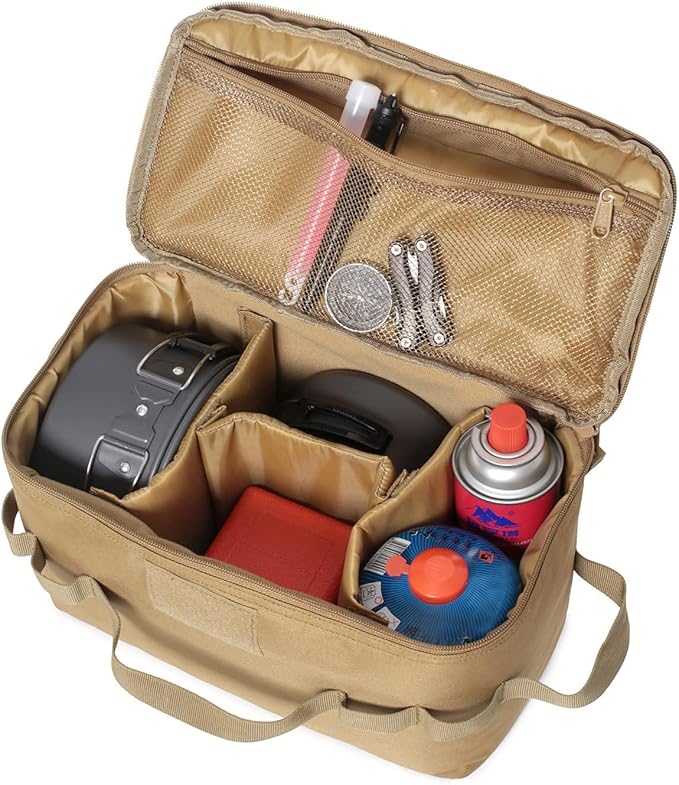 Tactical Camping Storage Bag 11L Tactical Utility Tote Bag Camping Cookware Organizer Trunk Organizer with Shoulder Strap