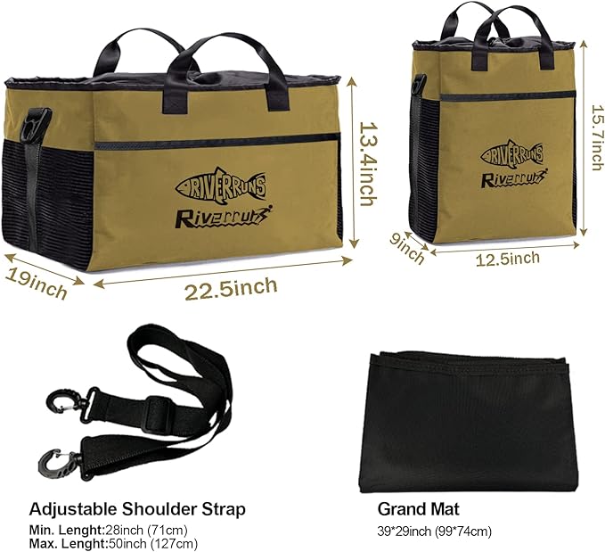 Riverruns Fishing Hunting Wader Bag with Vented Mesh, Waders Boots Bag, Fly Fishing Backpack for Fishing, Hiking, Camping