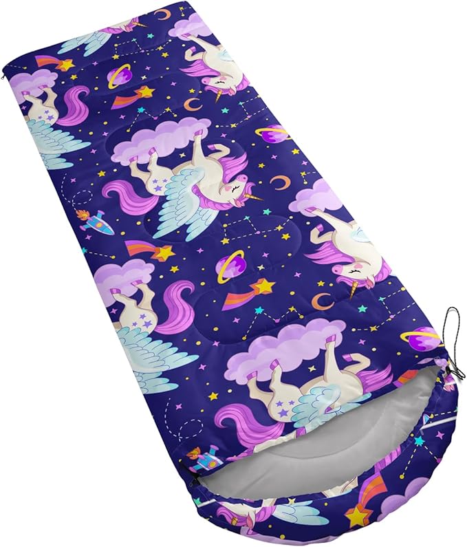 AILONEN Cartoon Fox Camping Sleeping Bag for Boys Girls Adults,Lightweight & Waterproof,3 Season Warm & Cold Weather,Portable,Kawaii Fox Printed Sleeping Bag,Traveling,Camping,Hiking