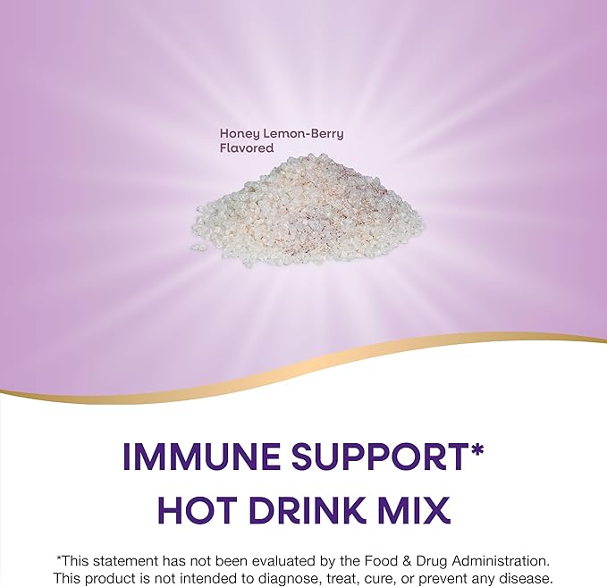 Nature's Way Sambucus Elderberry Hot Drink Mix with Vitamin C and Echinacea, Immune Support*, Honey Lemon-Berry Flavored, 10 Packets