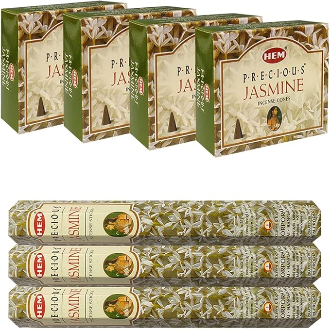 Jasmine Incense sticks and cone incense holder variety pack bundle insence insense insienso