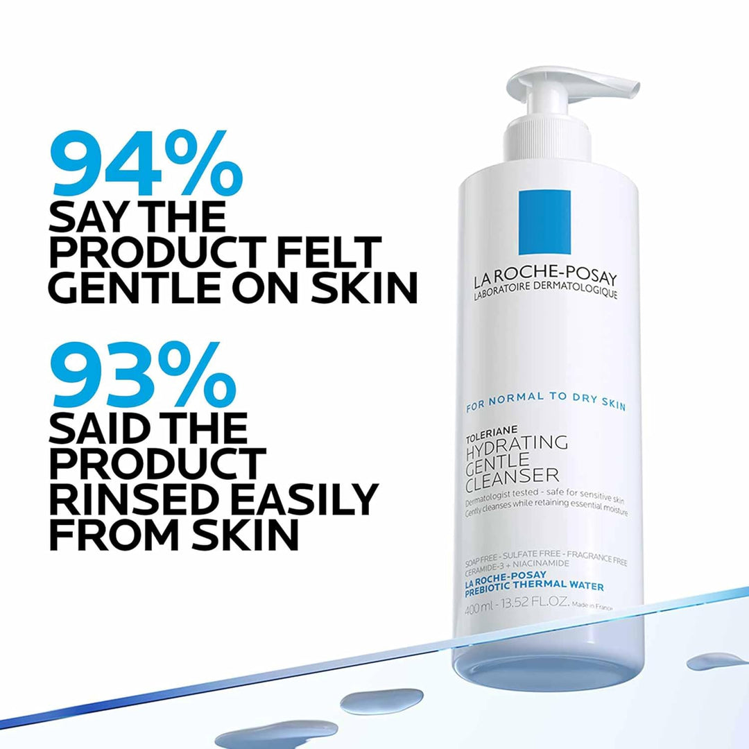 La Roche-Posay Toleriane Hydrating Face Cleanser | Niacinamide & Ceramides | Fragrance-Free, For Sensitive Skin