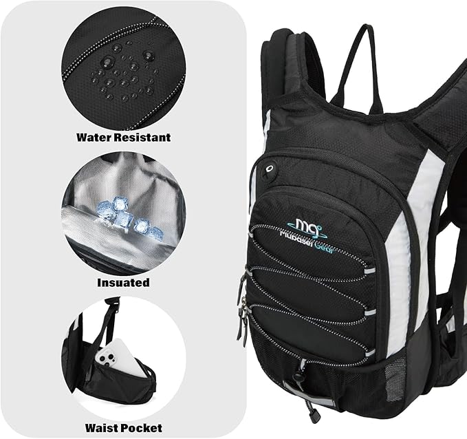15L Insulated Hydration Backpack Pack with 2L Water Bladder Lightweight Hiking Backpack Bag for Women Men Daypack for Hiking Running Festival Camping Biking