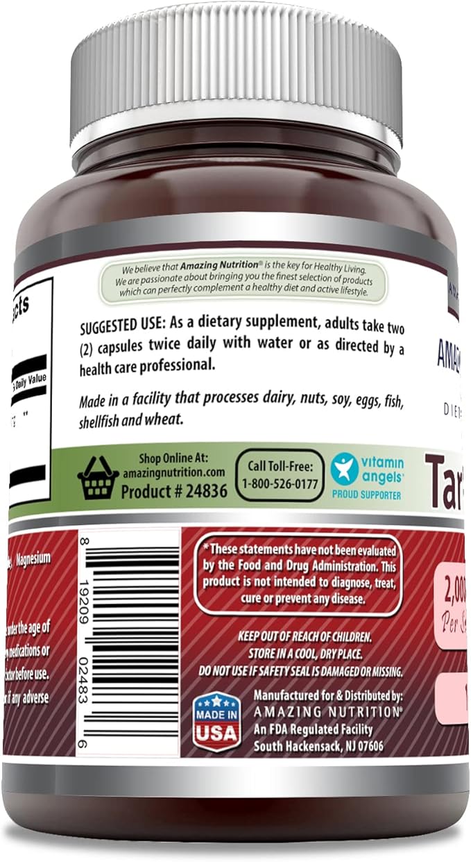 Amazing Formulas Tart Cherry Supplement | 2000 Mg Per Serving | Capsules Supplement | Non-GMO | Gluten Free | Made in USA (1 Pack, 120 Count)