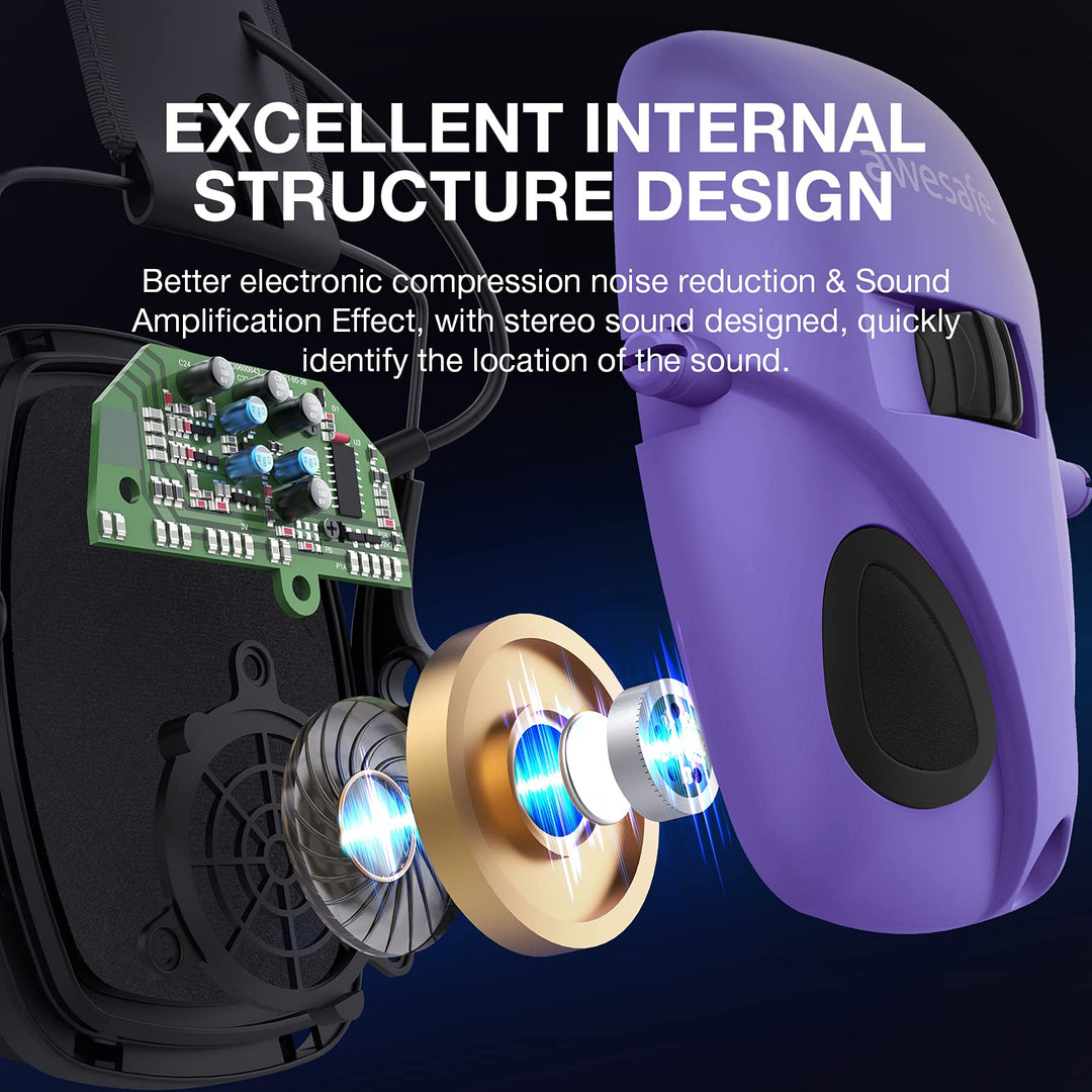 awesafe Electronic Shooting Earmuffs Ear Hearing Protection Headphones for Shooter Gun Range Noise Reduction Sound Amplification