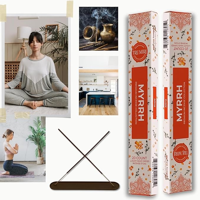 Myrrh Incense Sticks - Incienso de Mirra - Total 40 Insence-Sticks - Dual Pack of 20 Insense - Inciensos - Inscents - Natural Non Toxic Ingredients - Incents - Incence - Inscense