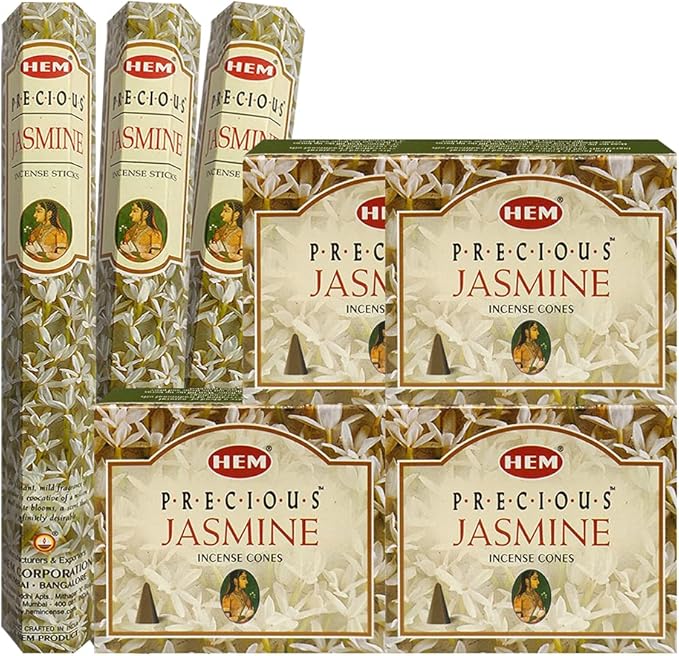 Jasmine Incense sticks and cone incense holder variety pack bundle insence insense insienso