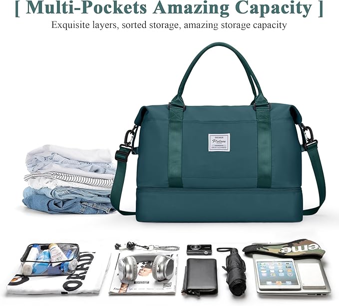 Travel Duffel Bag,Sports Tote Gym Bag,Shoulder Weekender Overnight Bag for Women