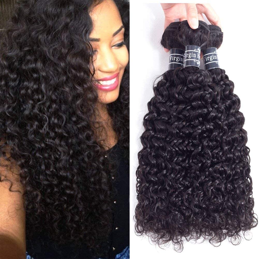 Amella Hair 8A Brazilian Virgin Curly Weave Human Hair Bundles 18'' 18'' 18'' 280G Brazilian Remy Virgin Kinky Curly Hair 3 Bund