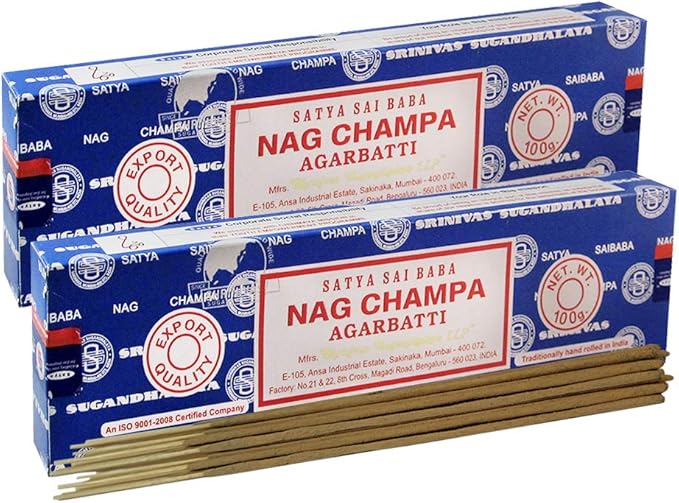 TRUMIRI Incense Stick Holder Bundle with Satya Sai Baba Nagchampa 100g Incense Sticks - Pack of 2 (Approx 200 Sticks)