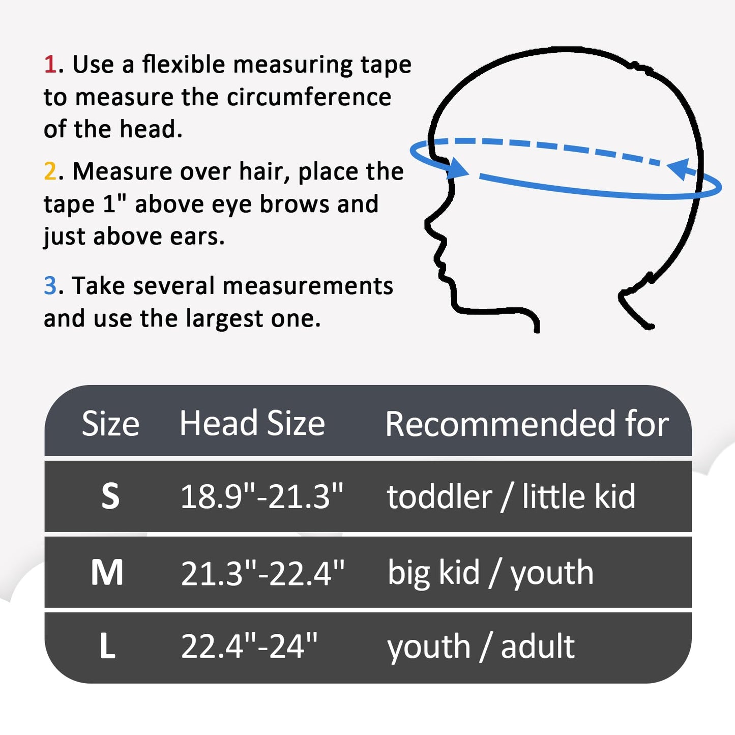 Kids Bike Helmet, Adjustable and Multi-Sport, from Toddler to Youth, 3 Sizes (Gray)