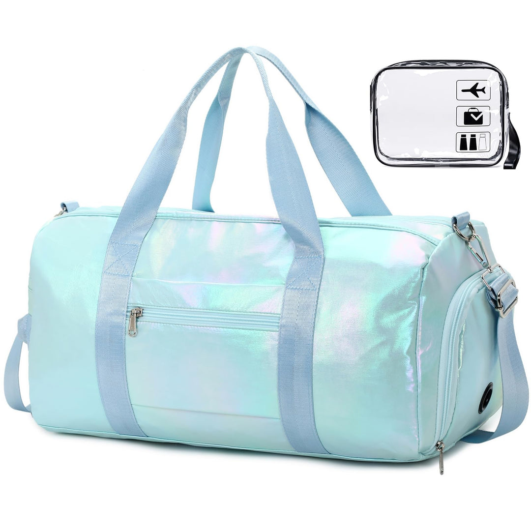 BLUBOON Duffle Bag Girls Kids Cute Gym Bag with Shoes Compartment & Wet Separation Waterproof Sports Overnight Travel Bag