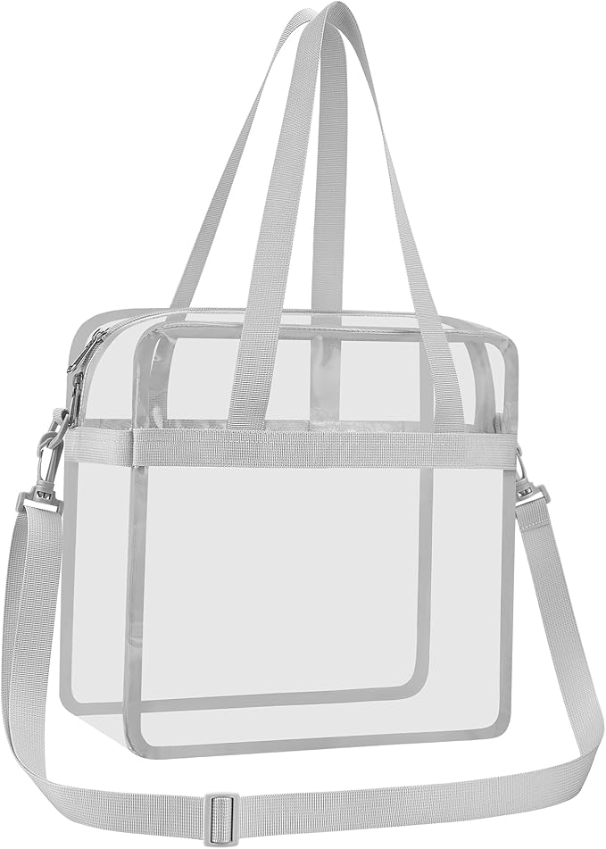 USPECLARE Clear Tote Stadium Approved, Security Travel & Gym Clear Bag for Work Sports Games Concerts