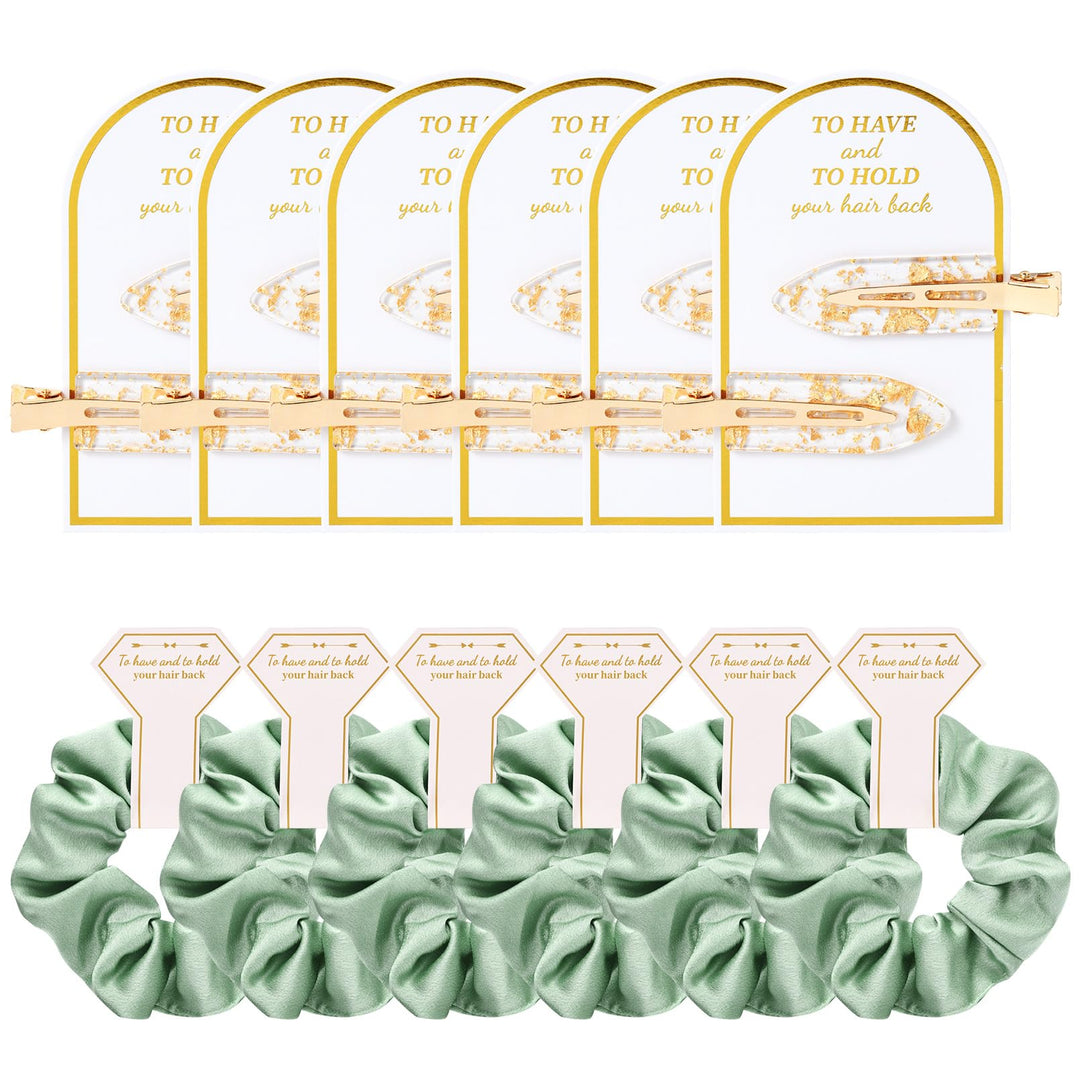 12 PCS Bridesmaid Proposal Gifts Bridesmaid Hair Clips Bridesmaid Scrunchies Bridal Shower Gifts Silk Satin Soft Hair Accessories Bridesmaid Wedding Favor Women Girls