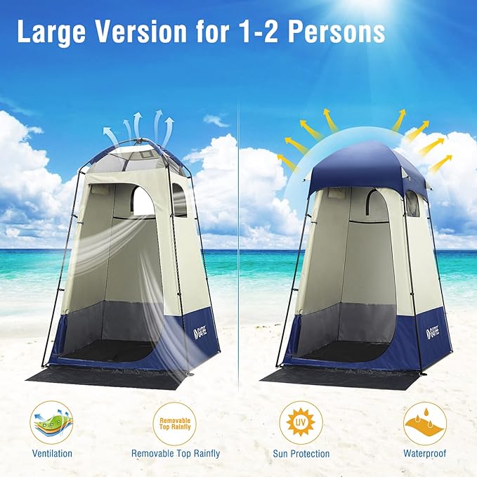 G4Free Large Outdoor Privacy Shower Tent 7.5FT Portable Camping Easy Set Up Deluxe Shelter Tent Dressing Changing Room with Carry Bag
