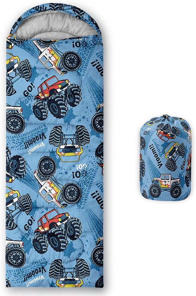 AILONEN Kids Floral Cat Camping Sleeping Bags,Lightweight & Waterproof,3 Season Warm & Cool Weather,Kawaii Kitten Sleeping Bags for Girls Adults,Travelling,Outdoors