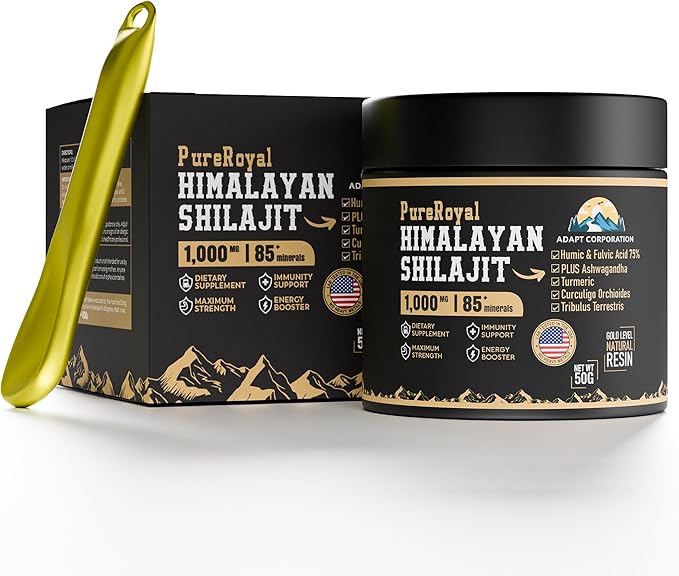 Himalayan Shilajit Resin – High Potency, 1100 MG Himalayan Extract, 75%+ Fulvic Acid, Energy, Wellness & Immunity Support, 85+ Trace Minerals, Lab Tested, 50g Jar, 46 Servings